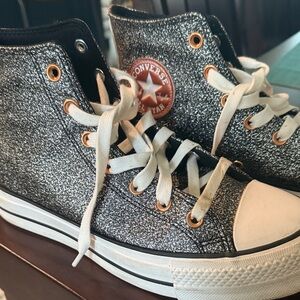 Converse Black and White Glitter High-Tops